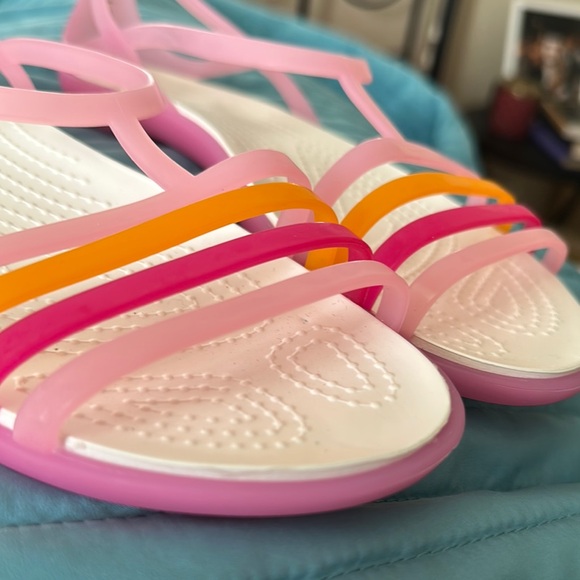 Crocs Jelly Pink and Orange Sandals - Picture 5 of 9